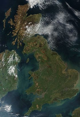 Vue satellite de la Grande-Bretagne