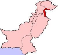 Localisation de l'Azad Cachemire (en rouge) à l'intérieur du Pakistan